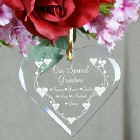 Personalized Grandma Heart Glass Ornament 828154H